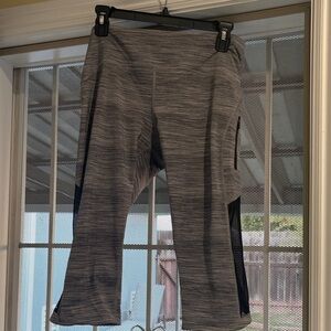 Lululemon size 10Gray Cropped Leggings with mesh sides
